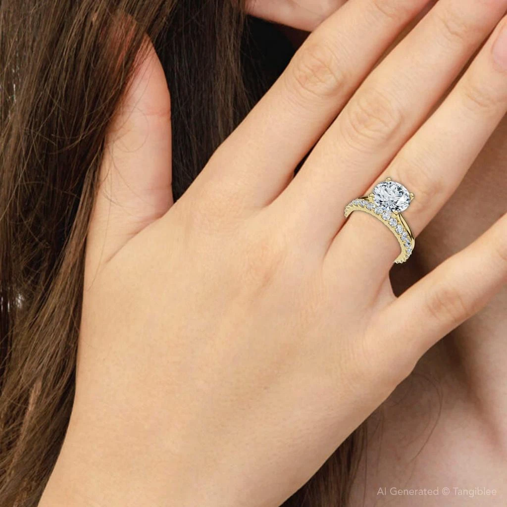 Pompeii3 Certified 2.77Ct Solitaire Diamond Ring 
Eternity Band 14k Gold or Pt Lab Grown 3