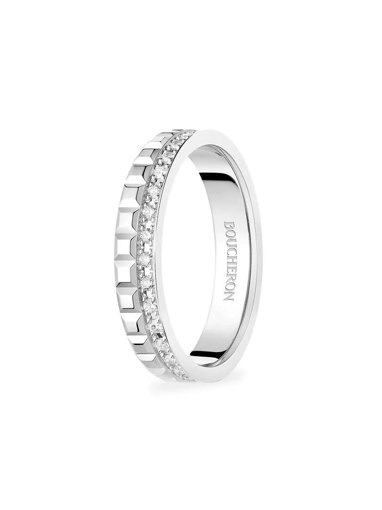 Boucheron Quatre Radiant Edition Clou De Paris 18K White Gold & 0.24 TCW Diamond Wedding Band 1