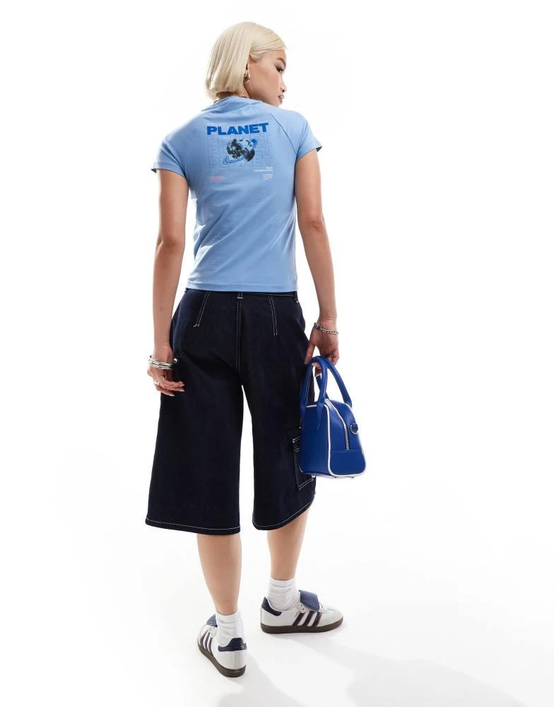 Noisy May Noisy May planet t-shirt in light blue 3