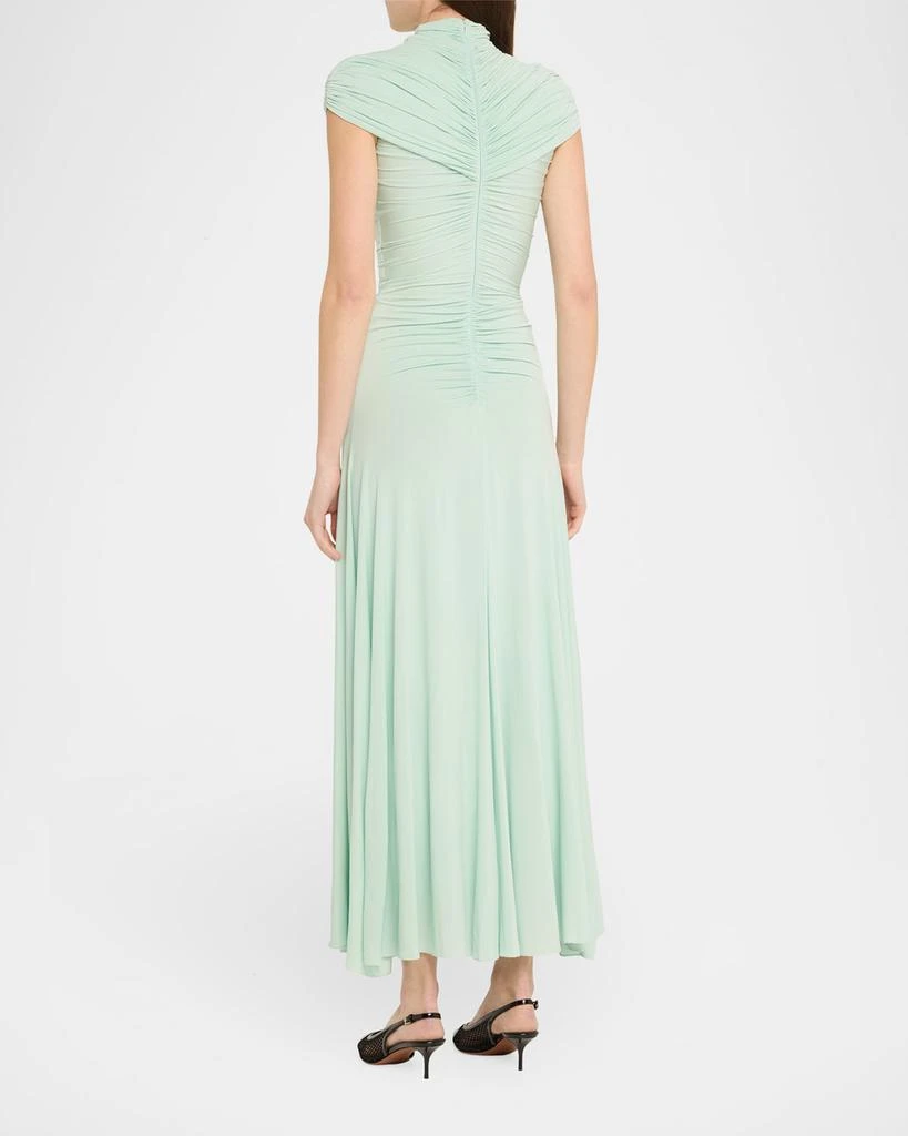 ALAIA Long High-Neck Ruched Dress 3