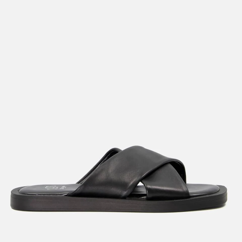 Dune DUNE LONDON LICORICE CROSS FRONT LEATHER SANDALS 1