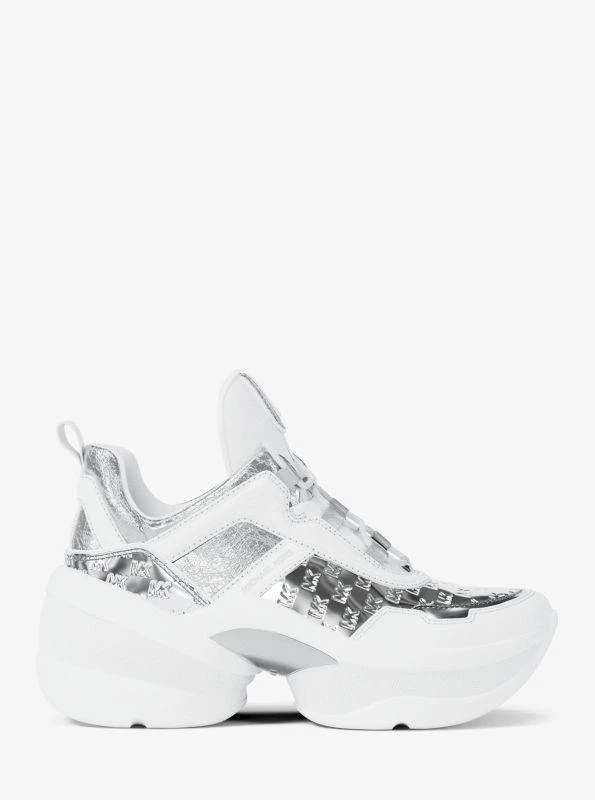 Michael Kors Olympia Mixed-Media Trainer 2