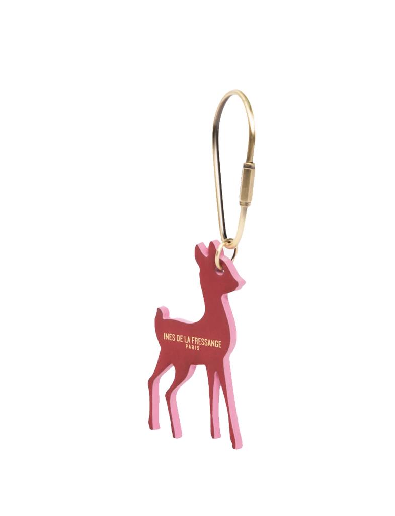 INES DE LA FRESSANGE Leon red leather key ring