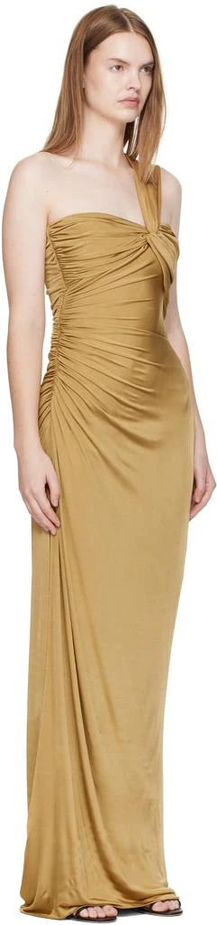 gold one shoulder maxi dress Elianna One Shoulder Satin Maxi Dress main image 0