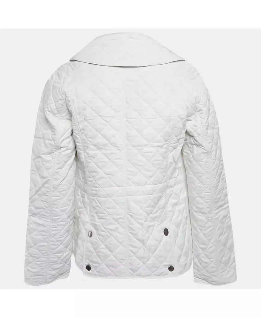 Pre-Owned Burberry Women
s Brit White Synthetic Quilted Button Front Jacket 2