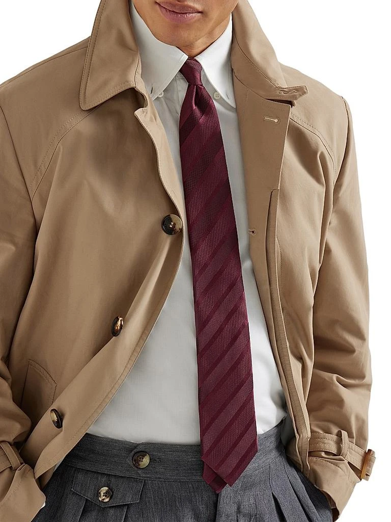 Brunello Cucinelli Texured Tone on Tone Stripe Silk Tie 2