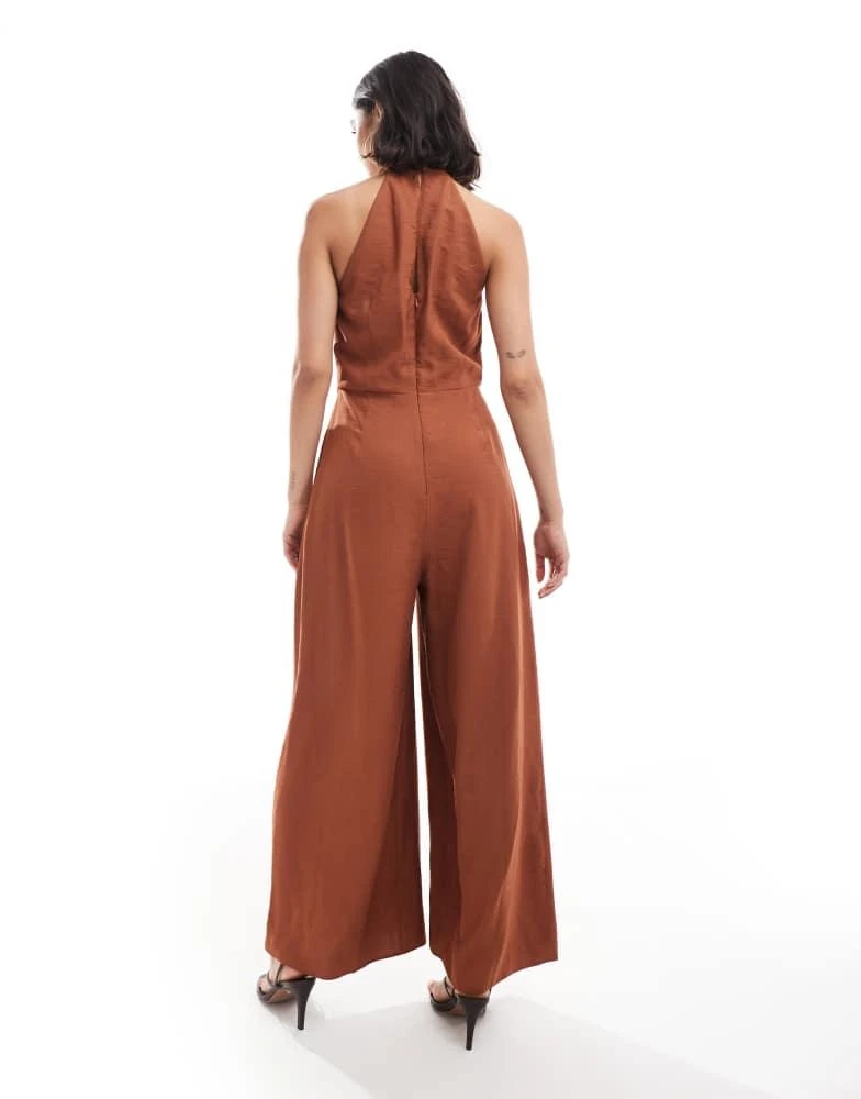 ASOS ASOS DESIGN twist neck button through jumpsuit 2