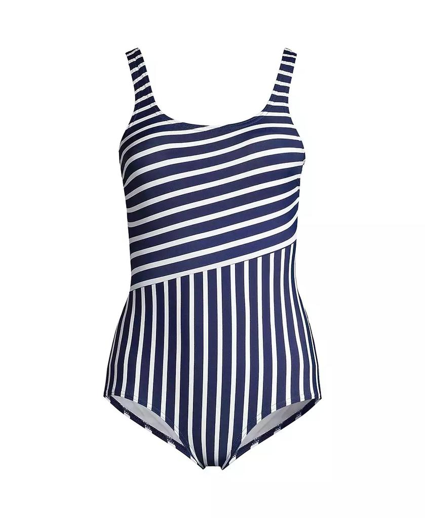 Lands' End Women's DD-Cup Chlorine Resistant Soft Cup Tugless Sporty One Piece Swimsuit