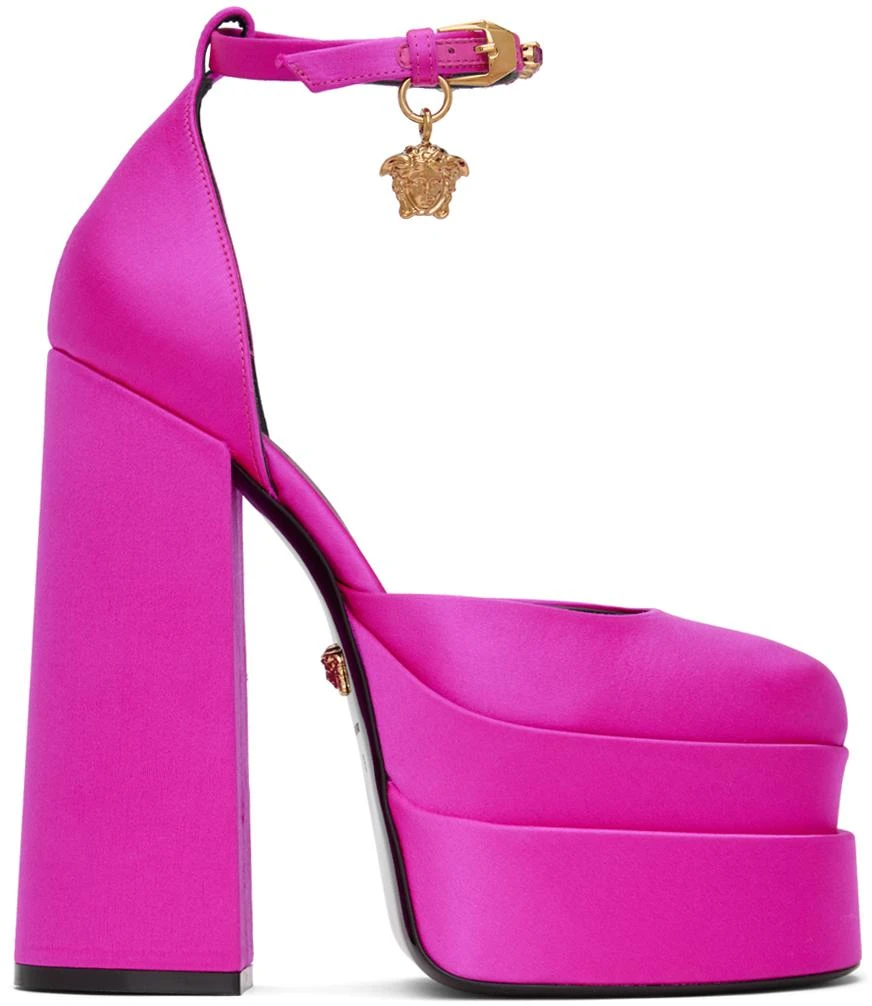 Versace Pink Medusa Aevitas Platform Heels 1