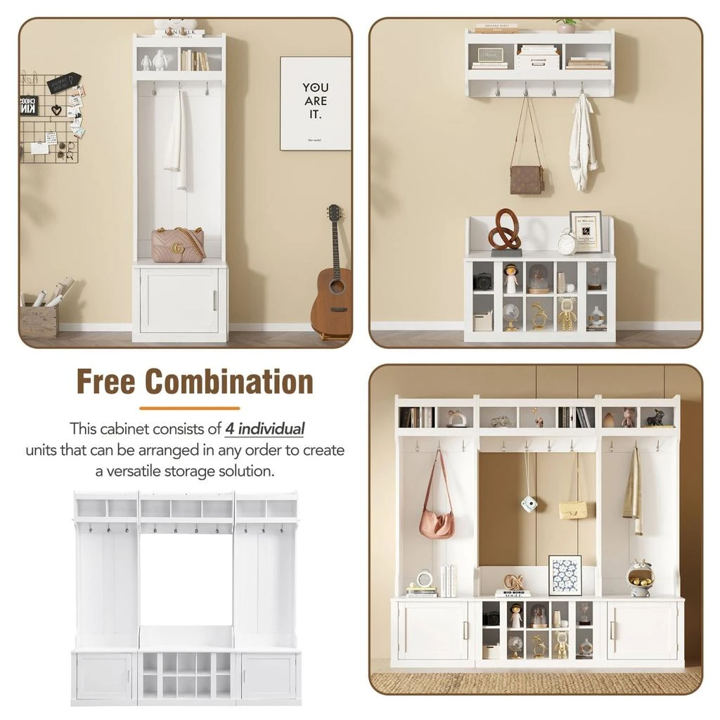 Streamdale Furniture Streamdale On-Trend Hall Tree with Bench, Coat Rack 
Shoe Storage 4