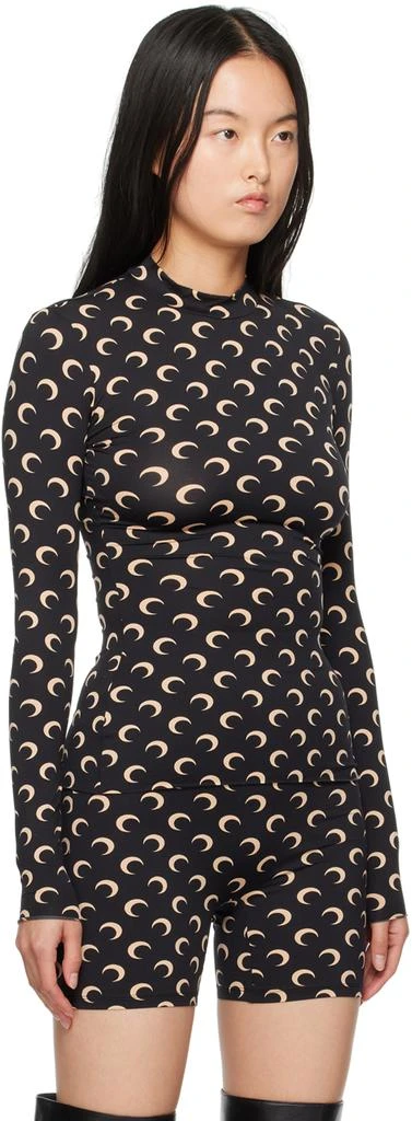 MARINE SERRE Black All Over Moon Second Skin Turtleneck 4