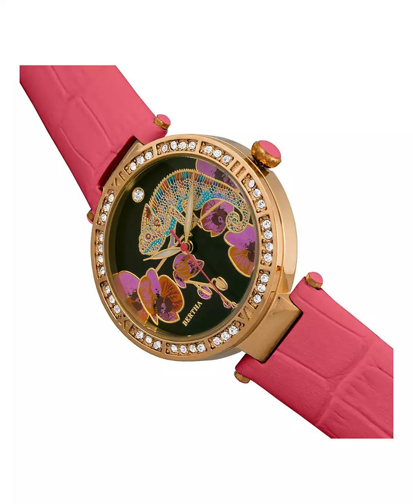 BERTHA Quartz Camilla Collection Coral Leather Watch 38Mm