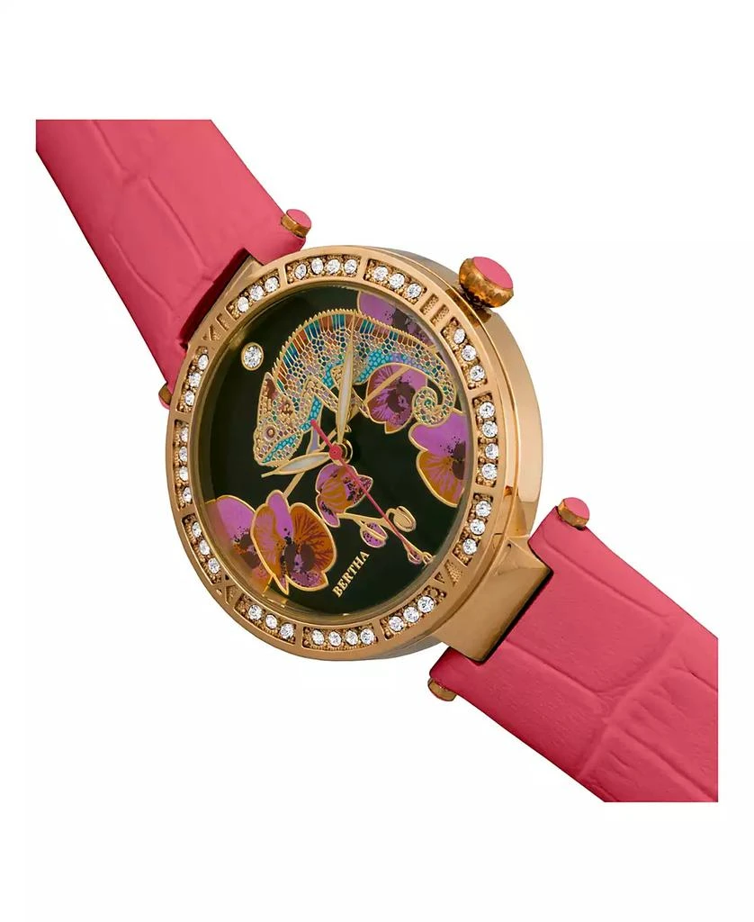 BERTHA Quartz Camilla Collection Coral Leather Watch 38Mm 2