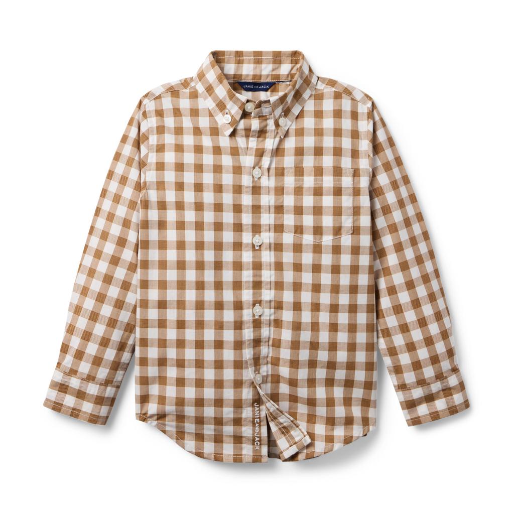 Janie and Jack Gingham Button-Down Shirt (Toddler/Little Kid/Big Kid)