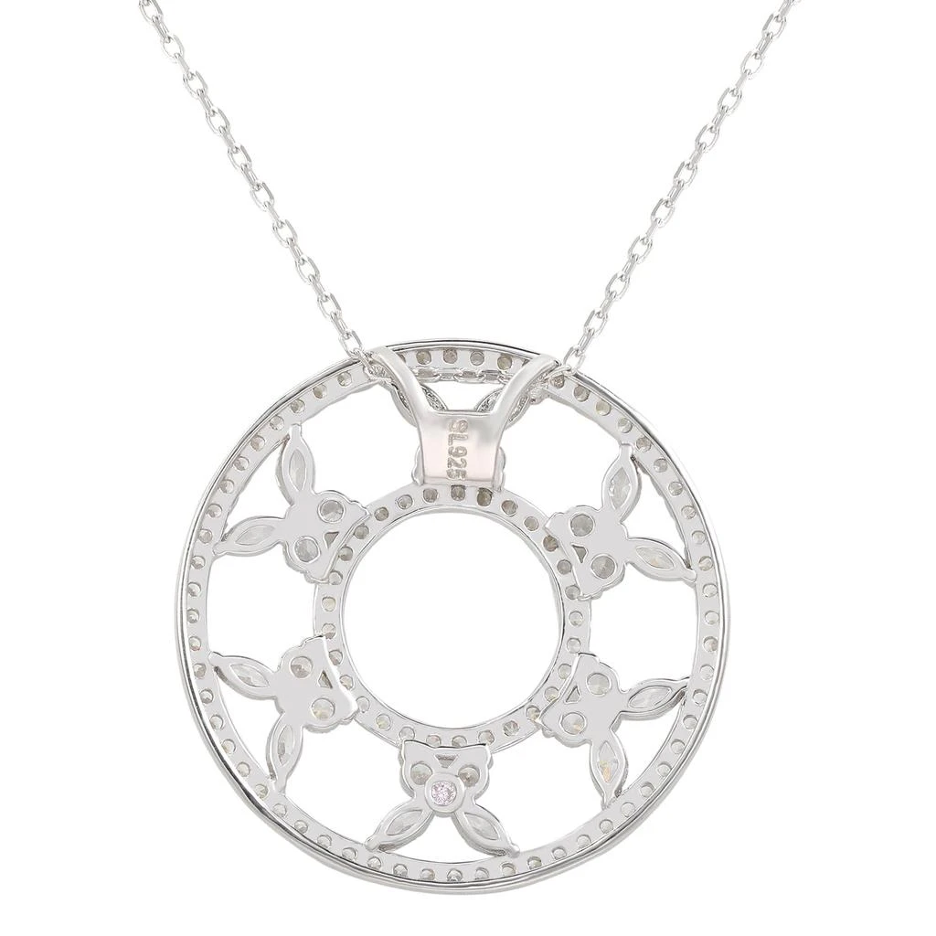 Suzy Levian Sterling Silver Circle Butterfly Cubic Zirconia Necklace 2