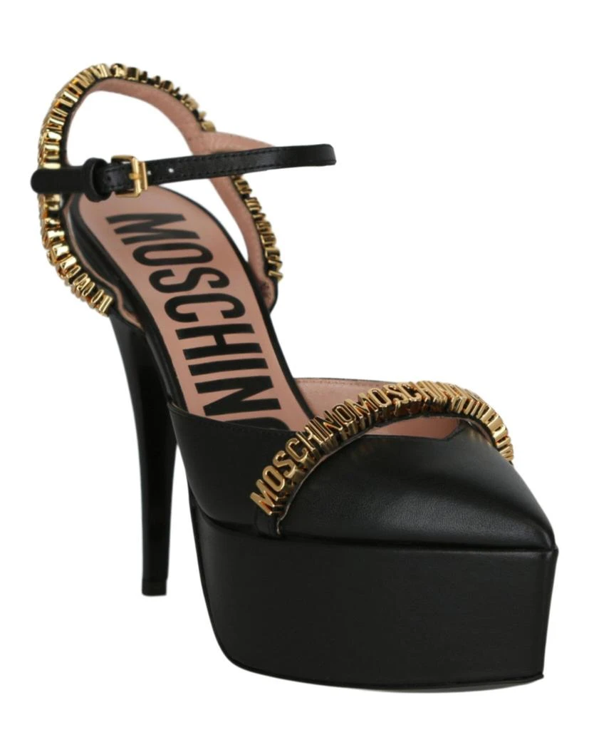 Moschino Logo Lettering Ankle Strap Pumps 2