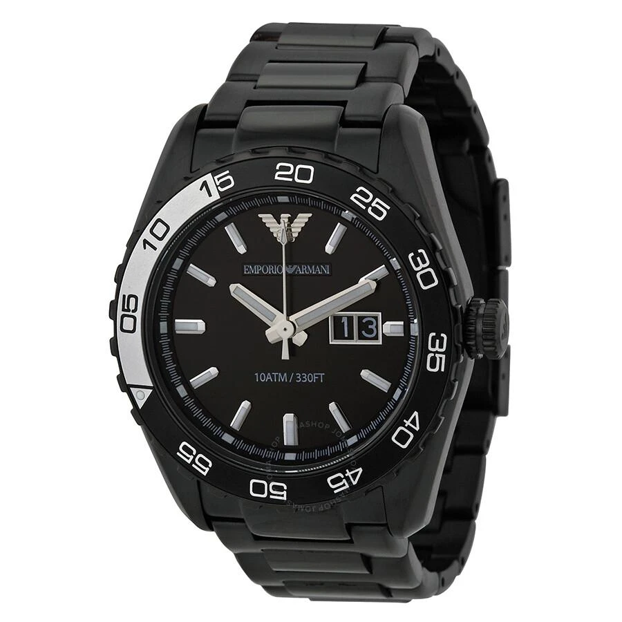Emporio Armani Sportivo Black Dial Blaxk Ion-plated Men's Watch AR6049 1