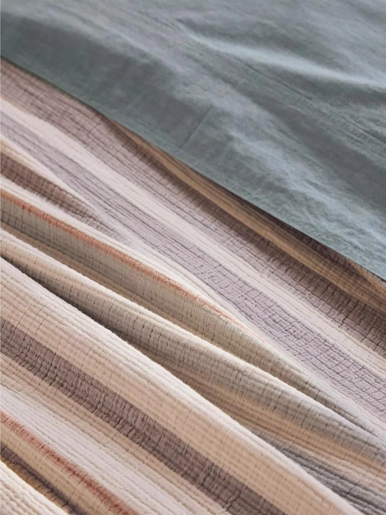 Coyuchi Topanga Striped Matelasse Blanket 3