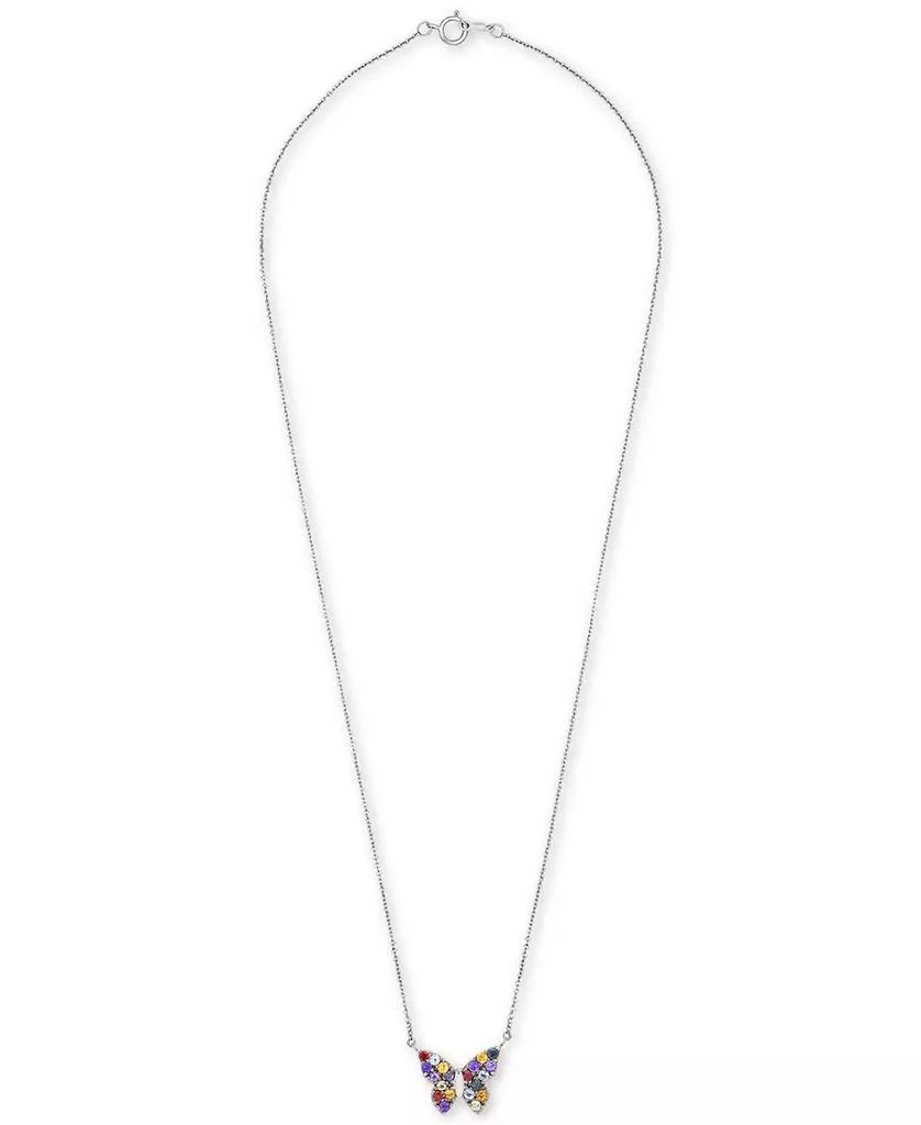 Macy's Multi-Gemstone Butterfly 17" Pendant Necklace (7/8 ct. t.w.) in Sterling Silver 4