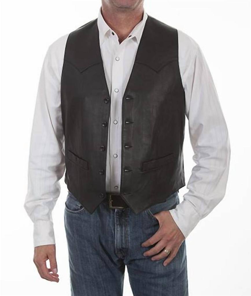 Scully Button Front Vest In Black