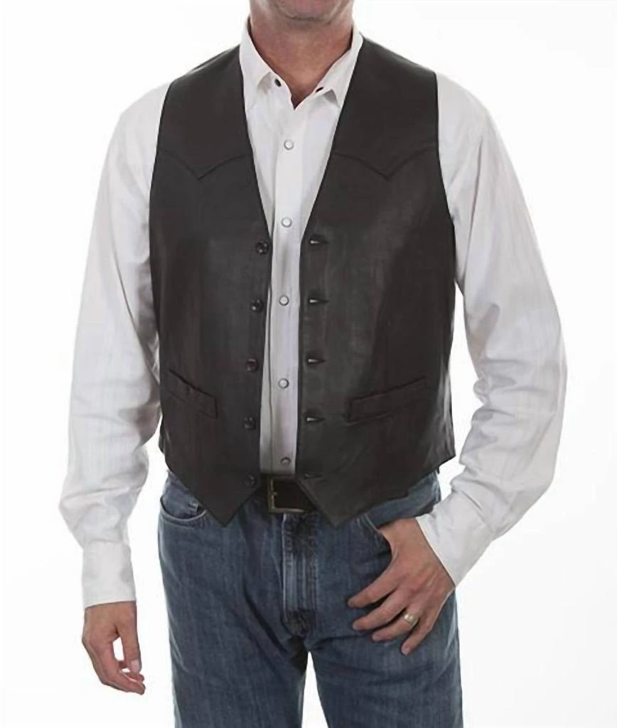 Scully Button Front Vest In Black 1