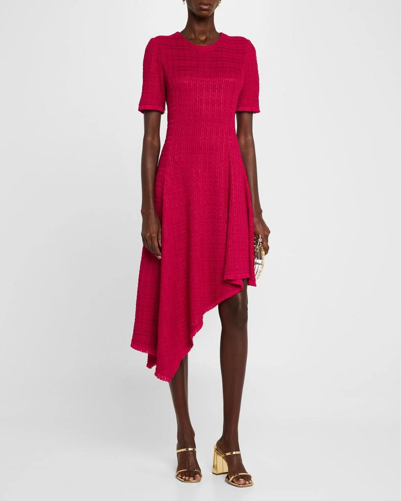 Misook Tonal Textured Fit-&-Flare Knit Midi Dress - Modern Fit 2