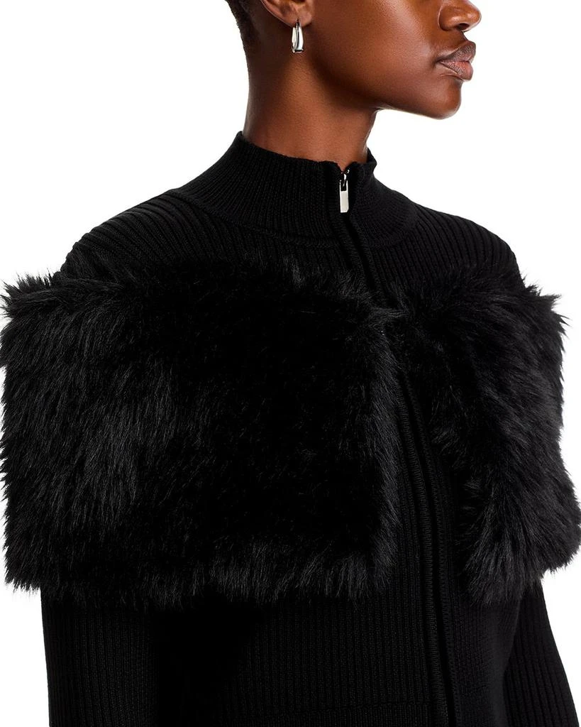 Adrienne Landau Faux Fur Mock Neck Jacket 5