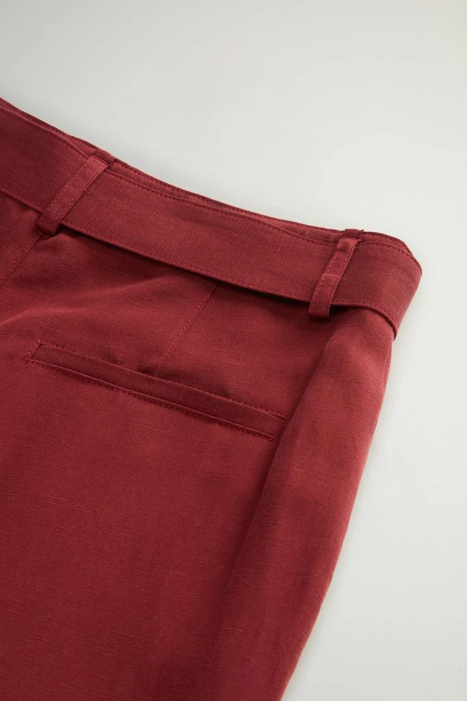 Woolrich Garment-Dyed Linen-Blend Pants - Women - Red 7