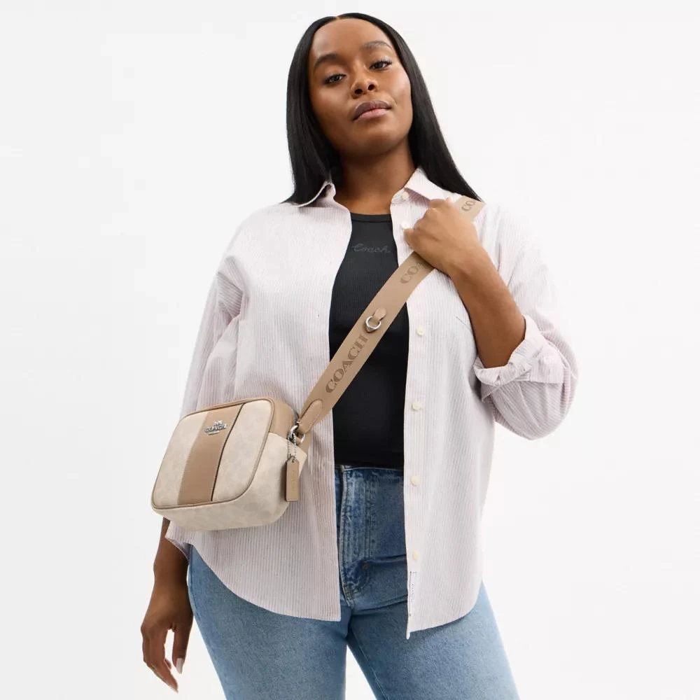 Coach Jamie Camera Bag In Signature Canvas With Stripe 3