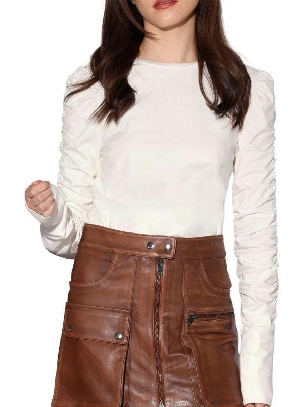 Walter Baker Ruched Sleeve Top 4