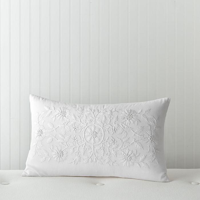 sky Floral Embroidery Decorative Pillow, 14" x 24" - Exclusive