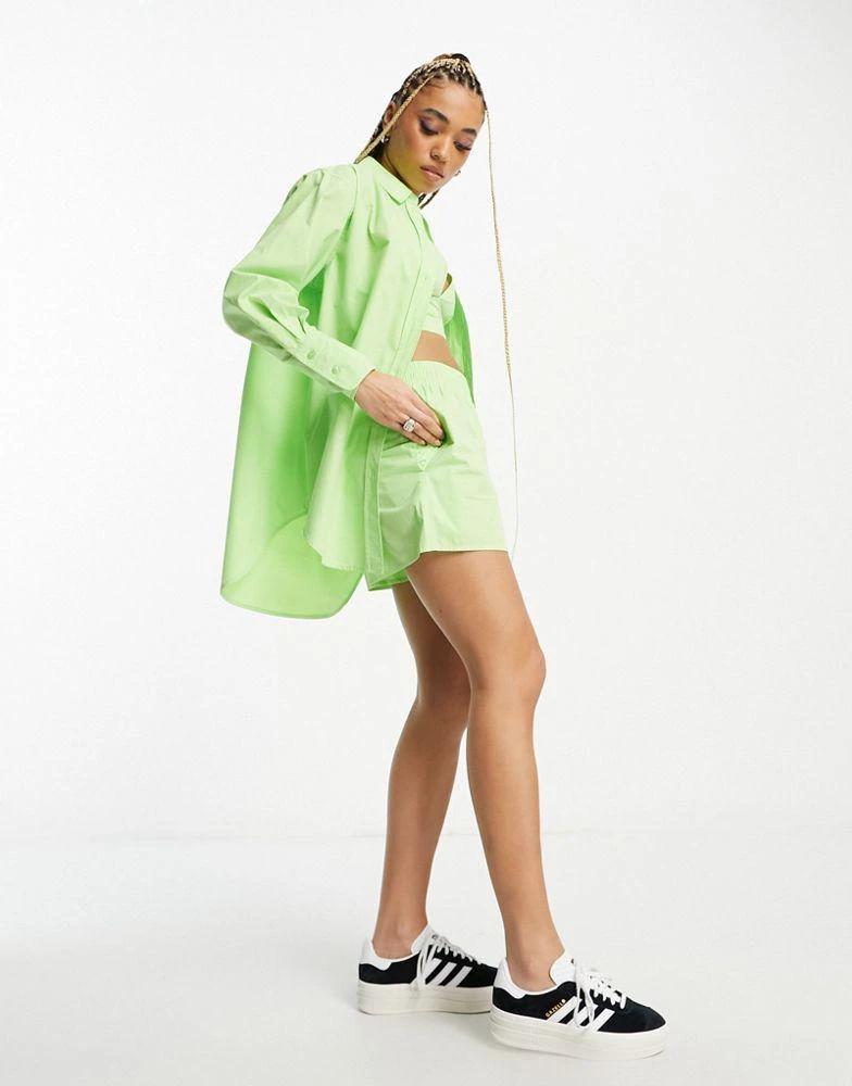 Signature 8 Signature 8 co-ord oversized shirt in green 4