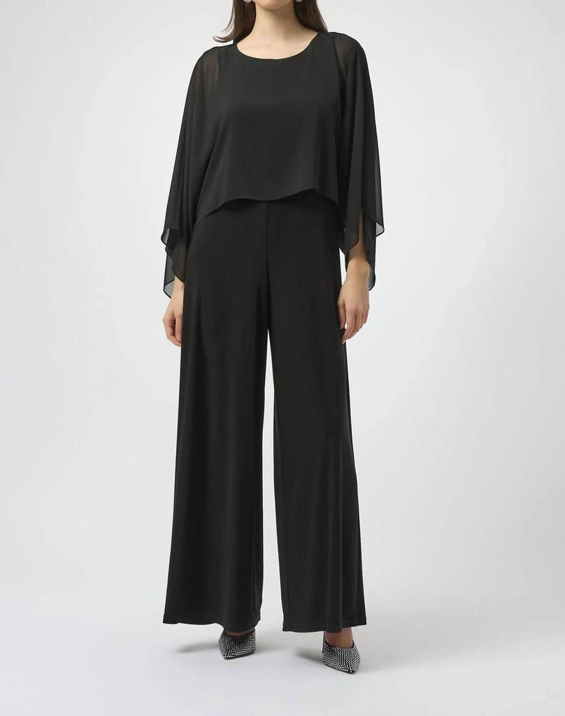 JOSEPH RIBKOFF Joseph Ribkoff - Chiffon Overlay Wide Leg Jumpsuit