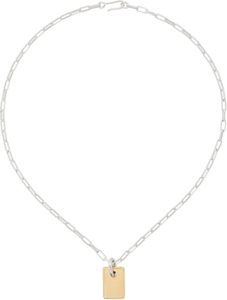 Laura Lombardi Silver & Gold Carta Pendant Necklace 1