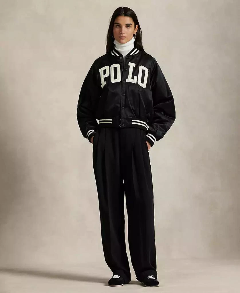 Ralph Lauren Women's Logo Satin Bomber Jacket 5
