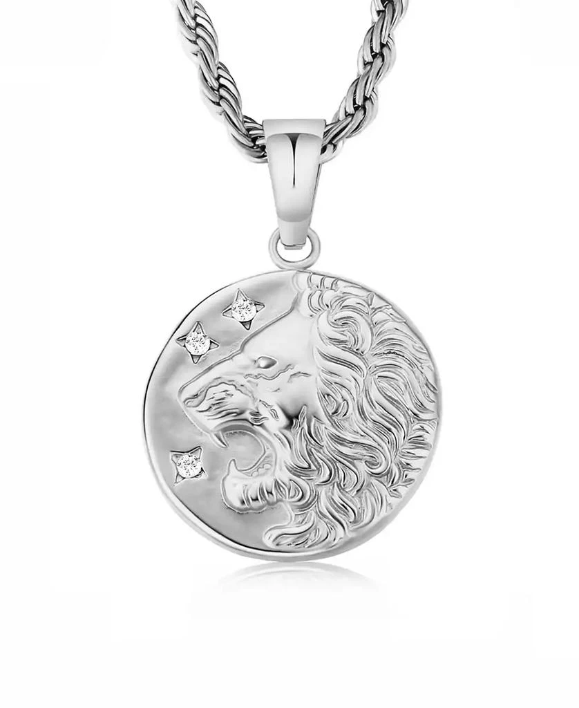 Rhona Sutton Silver Stainless Steel Lion Coin Pendant Necklace 1