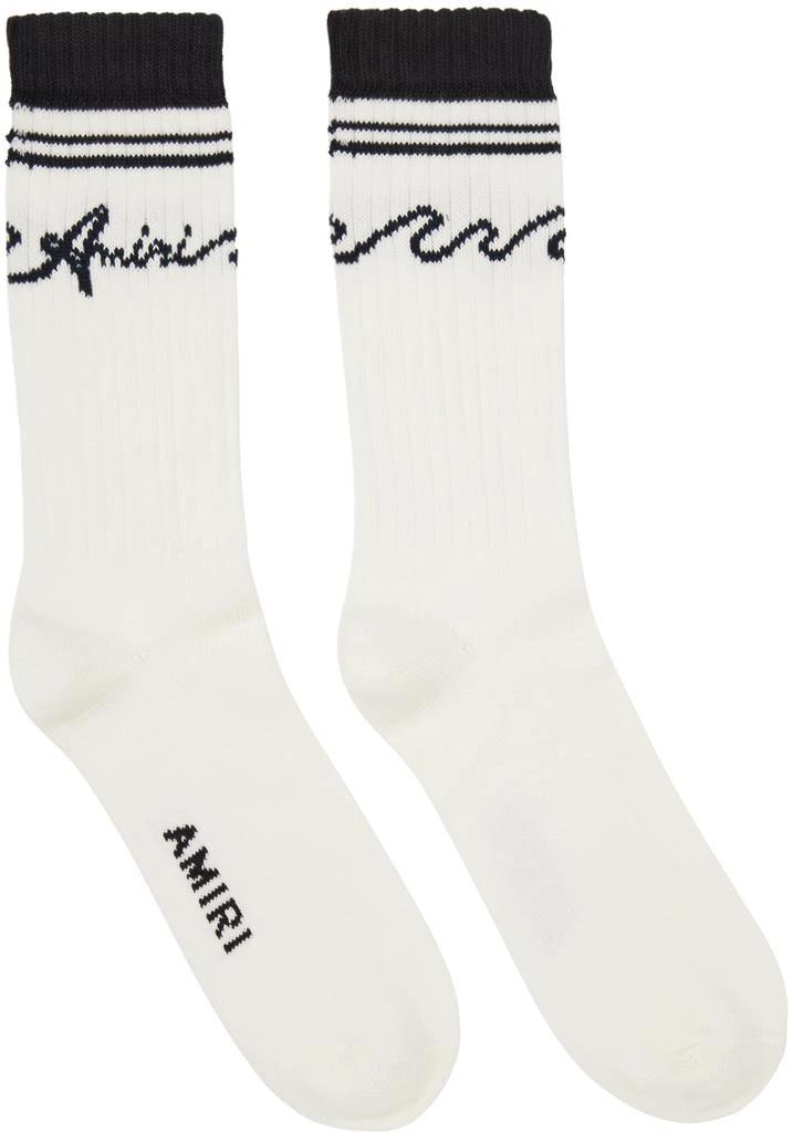 AMIRI White & Black 'Amiri' Wave Socks 1