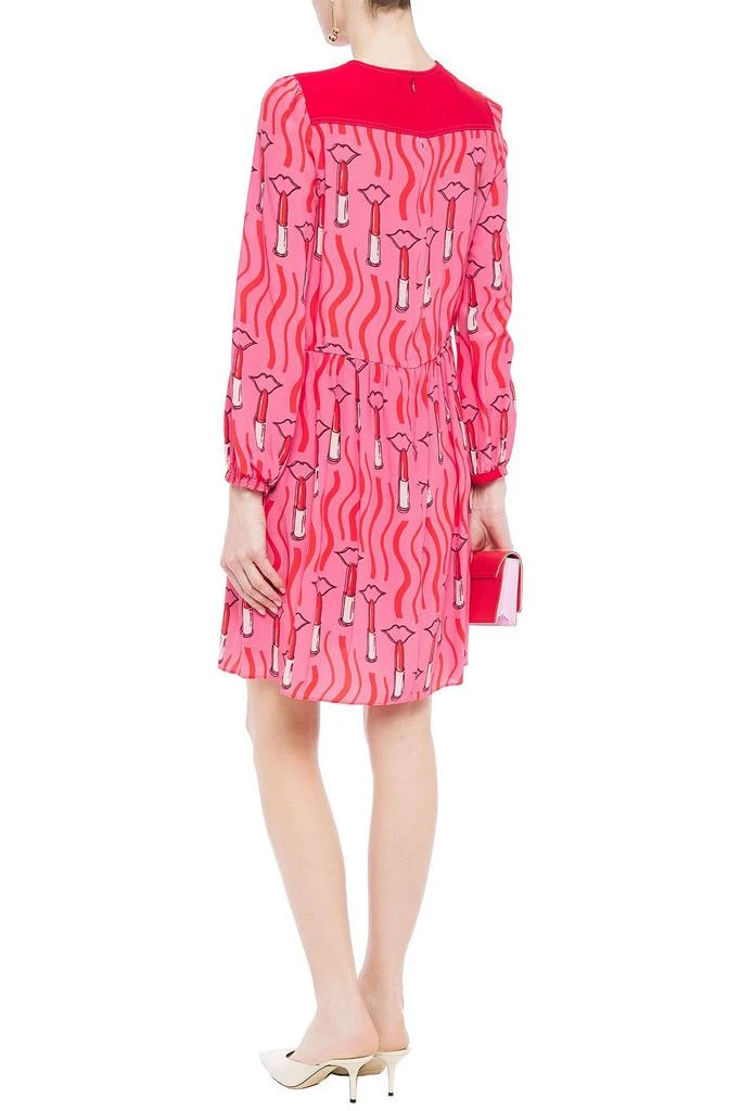 Valentino Gathered printed silk crepe de chine mini dress 3