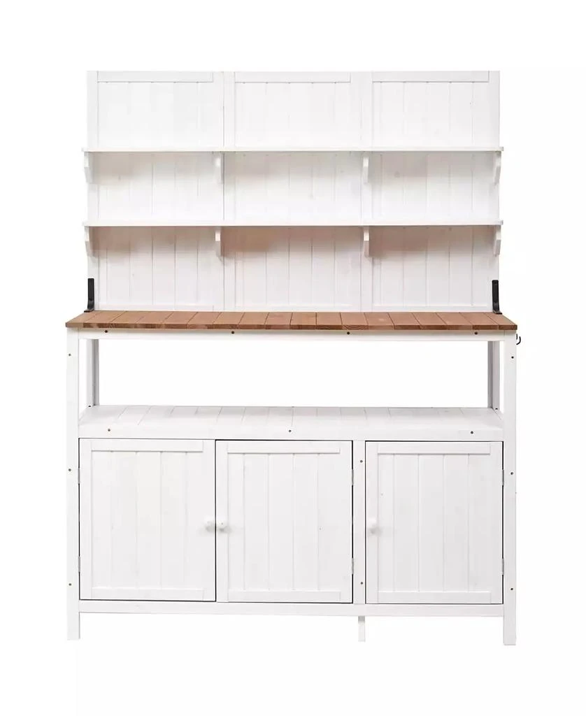 Streamdale Furniture Fir Wood Potting Bench with Hutch 10