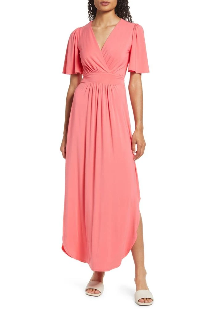 Flutter Sleeve Jersey Maxi Dress – On Sale Now with Up to 82% Off - Main Image