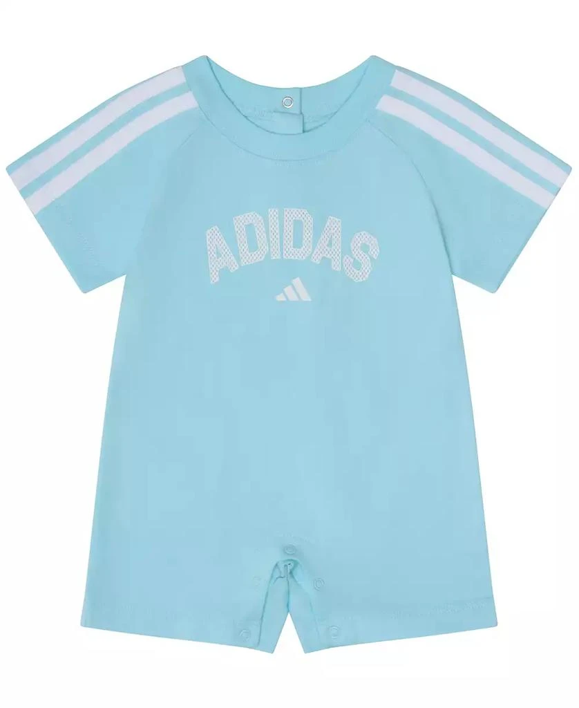 Adidas Baby Boys' Short-Sleeve Graphic Raglan 3-Stripe Romper
