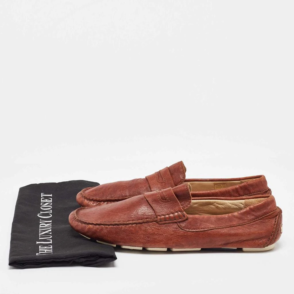 Dolce & Gabbana D&G Brown Leather Penny Slip On Loafers Size 42.5 9