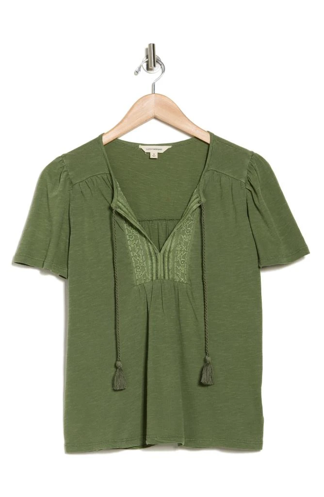 Lucky Brand Embroidered Flutter Sleeve Top 3