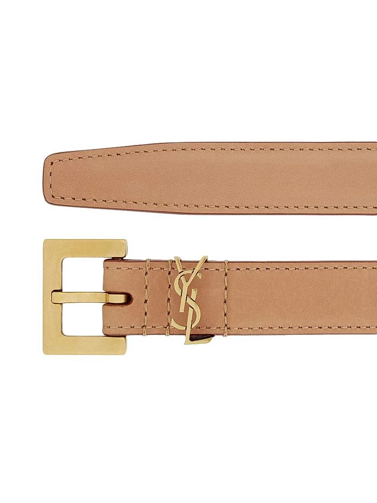 Saint Laurent YSL Cassandre thin belt in vegetable-tanned leather Saint Laurent Women main image 2