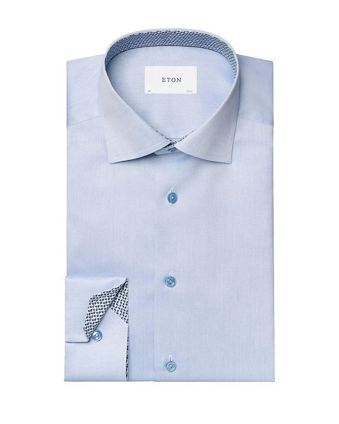Eton Slim Fit Solid Shirt w Geometric Detail 7