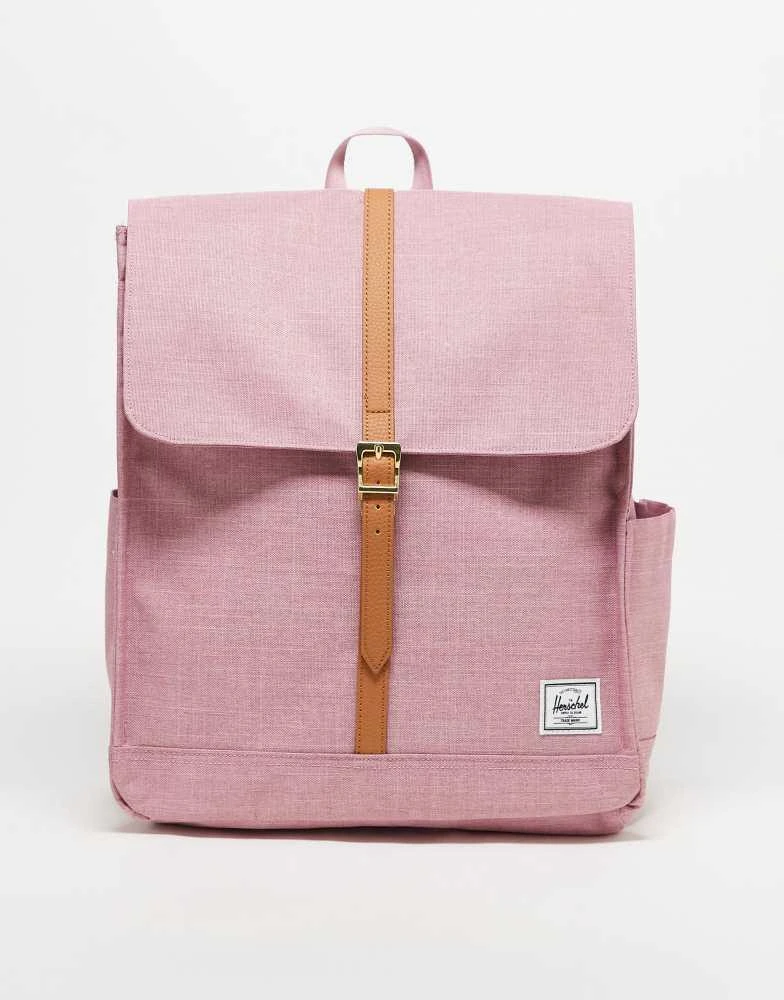 Herschel Supply Herschel Supply Co city backpack in pink with tan strap 1