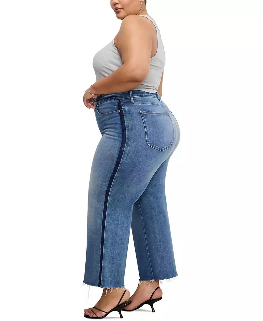 Good American Women's Soft-Tech Good Waist Palazzo Cropped Jeans 8
