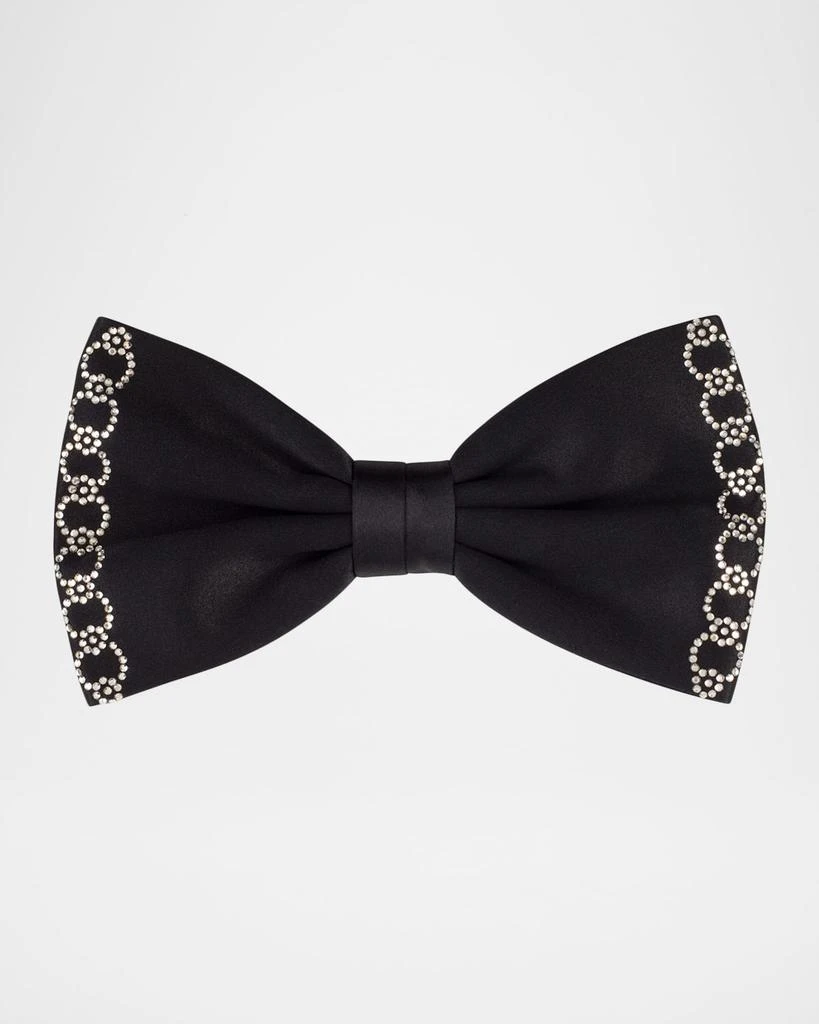 Stefano Ricci Men
s Silk Bow Tie with Crystal-Trim