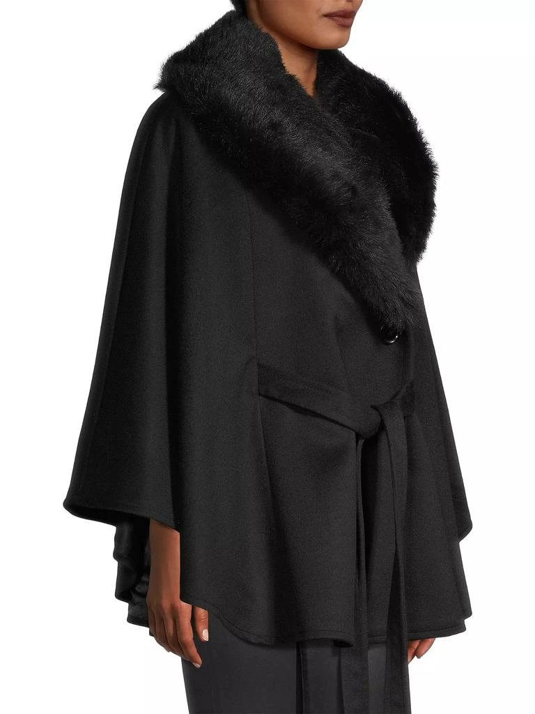 Sofia Cashmere Shearling Collar Wrap Belted Coat 4