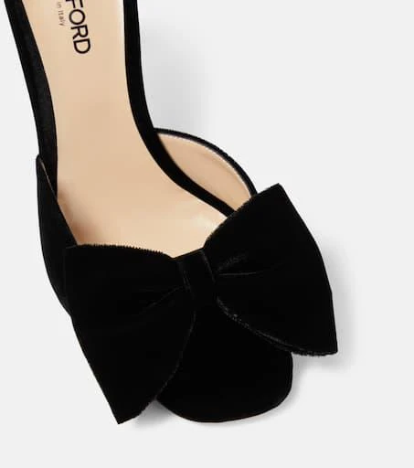 Tom Ford Brigitte 85 bow-detail velvet mule 6
